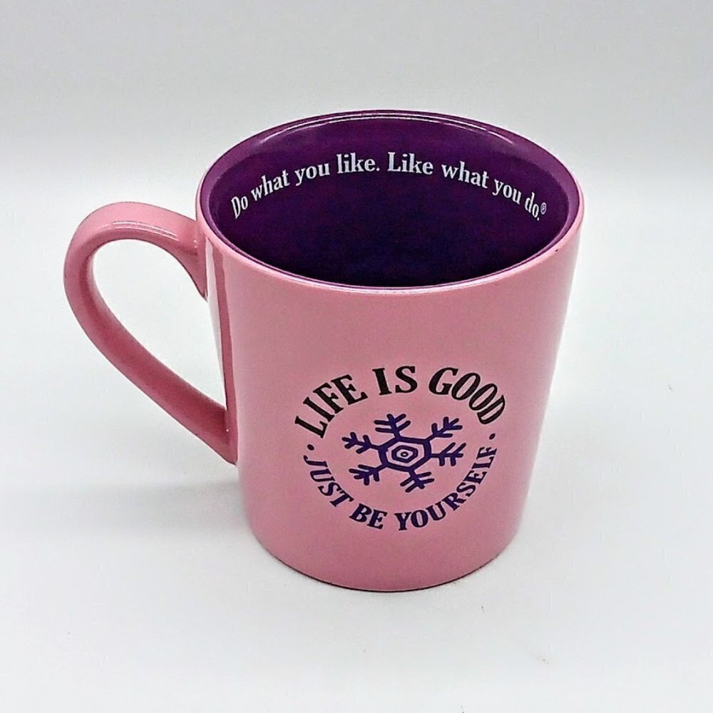 Life Is Good Just Be Yourself Pink Purple Ceramic Mug